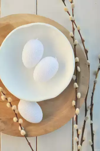 háčkované vajíčko, biele 1