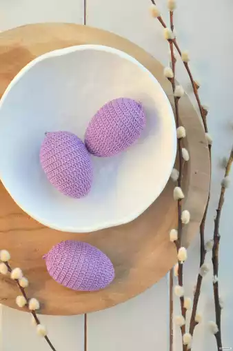 háčkované vajíčko, fialové 1